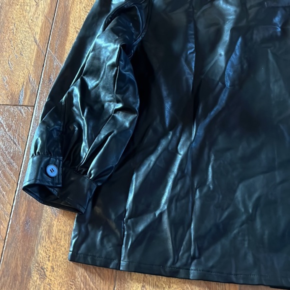 NWT Black Faux Leather Jacket GiGio Plus + XL - Picture 12 of 15